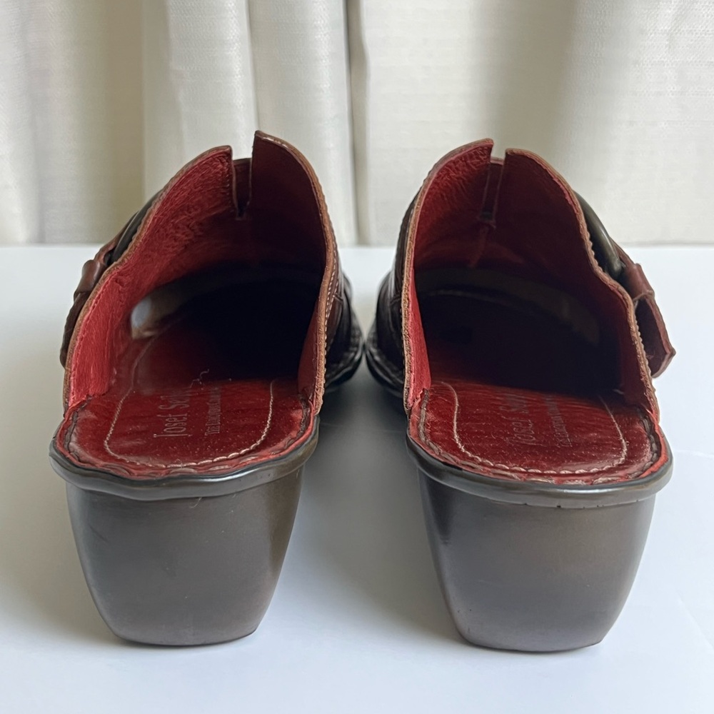 Josef Seibel Leather Clogs With Buckle - Picture 9 of 16